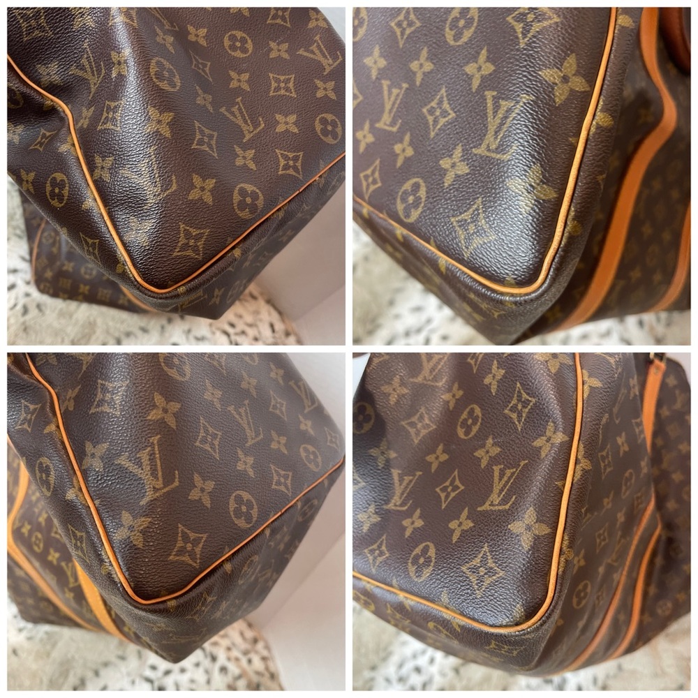 Louis Vuitton Monogram Canvas Travel Keepall Bag Brown and Tan - Picture 11 of 12
